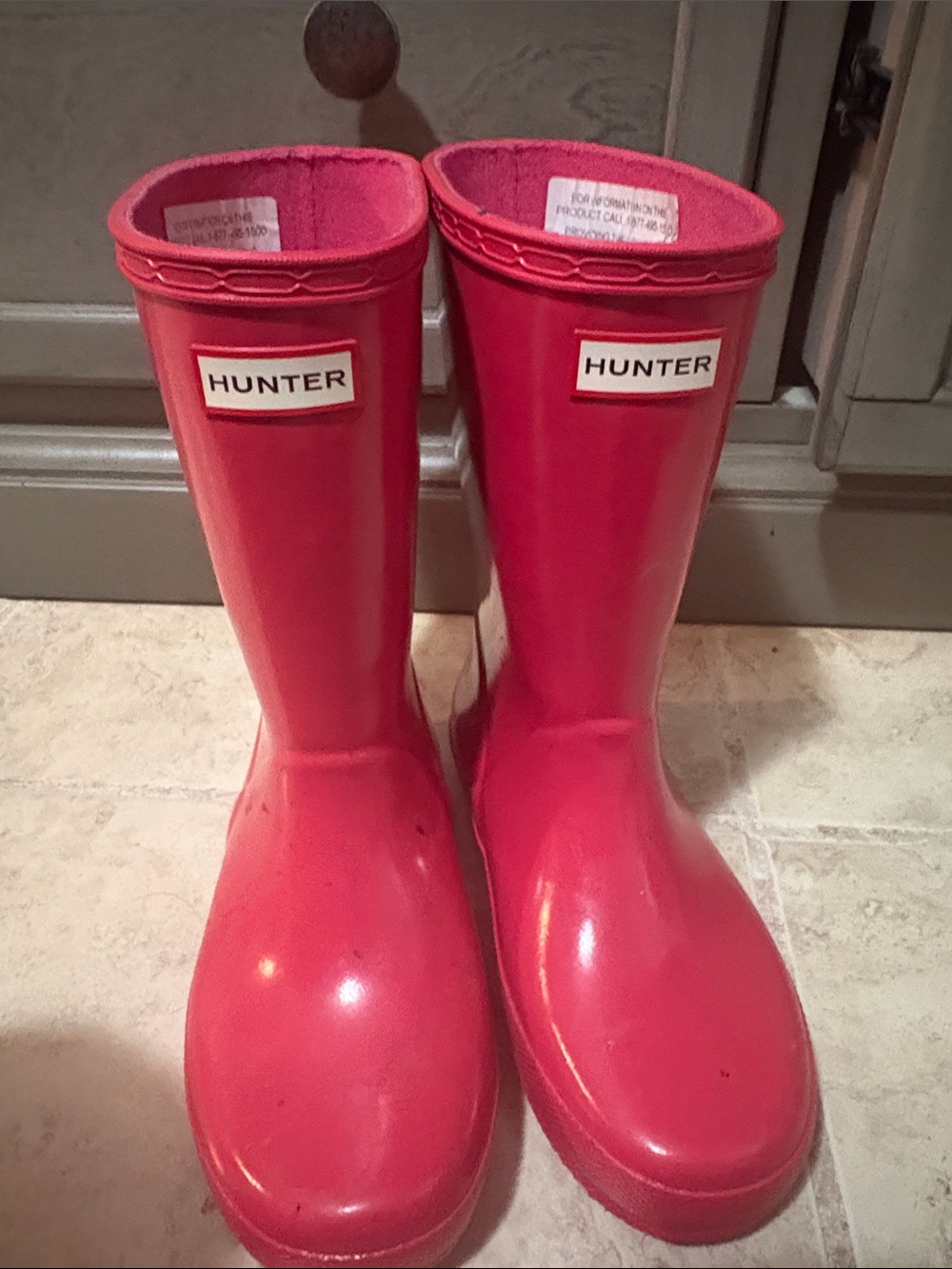 Hunter Kids Bright Pink Waterproof Rain Boots